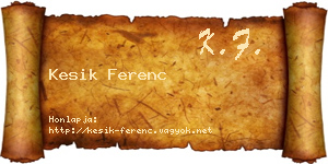 Kesik Ferenc névjegykártya